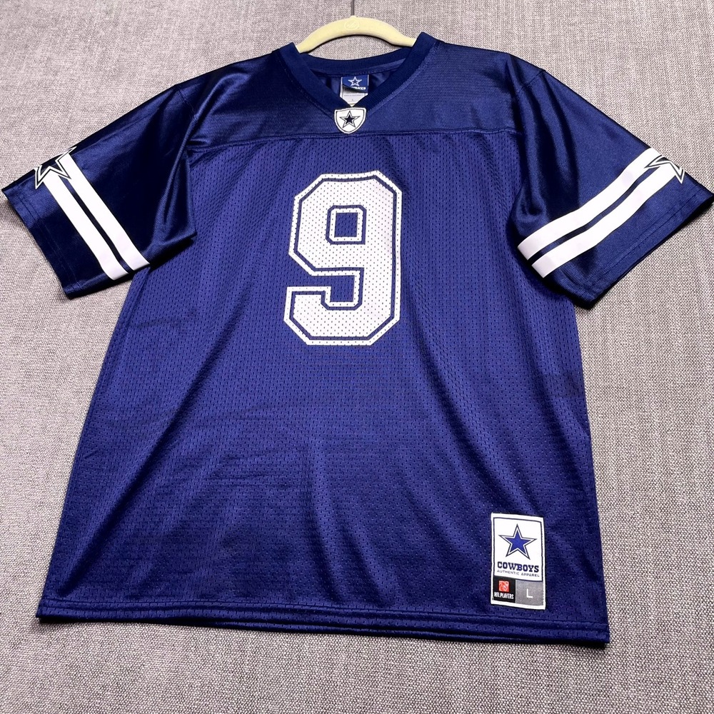 Dallas Cowboys Jersey Youth Large Blue Tony Romo #9 NFL Football Graphic V Neck